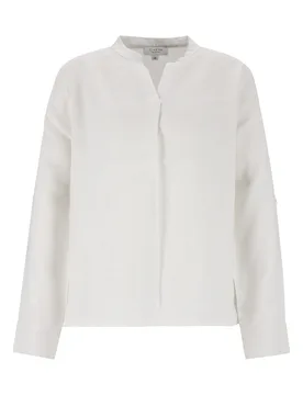 V-Bluse,uni, Krempelärmel female - 46 - FashionsVida