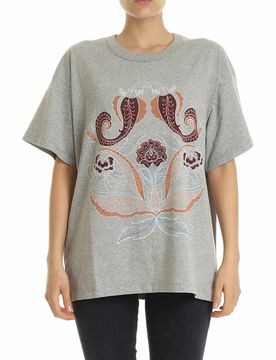 T-shirt oversize stampata Drizzle gray