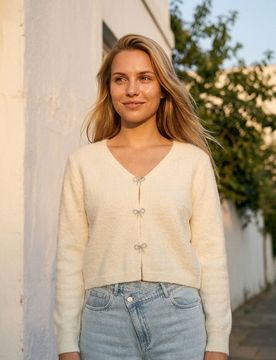 Maglione con fiocchi - bianco