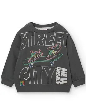 Boboli Sweat-shirt Fleece Anthracite 5 Années Garçon - BÒBOLI - FashionsVida
