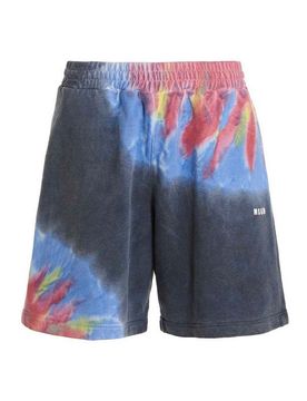 Bermuda tie dye con stampa logo
