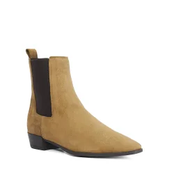 Womens Ladies Parkas - Chisel Toe Low Heel Chelsea Boots - Taupe Leather - Size Uk 6