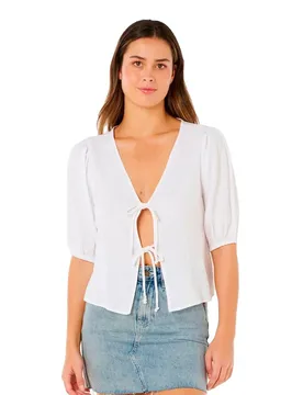 Blouse à Manches Courtes Premium Surf Holiday White XL