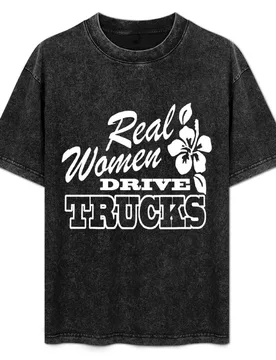 Rock It With This Awesome Real Women Drive Trucks Retro Design T-Shirt Fashion Casual Short Sleeve Top - Aliexpress - FashionsVida