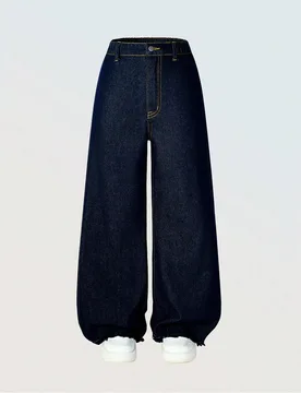 Jeans blancos de pierna ancha, cómodos, elegantes y frescos, de corte holgado para niñas preadolescentes en otoño e invierno - Shein - FashionsVida