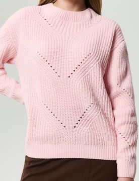 Maglione traforato - rosa pastello