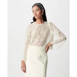 Blusa de mujer corta de encaje sin forro