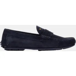 Mocasines de hombre de ante azul