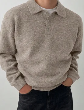 Jersey de punto de unicolor para hombres, de moda casual y sencilla para uso diario, de otoño - Shein - FashionsVida