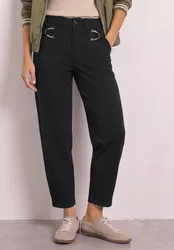 Barrel Leg Hose mit Schnallendetail female Schwarz
