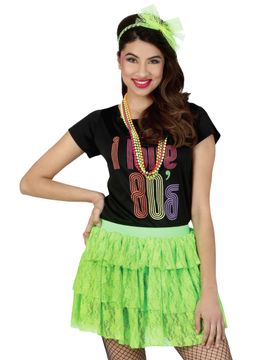 Neon-grüner 80er-Jahre-Rock für Damen - female