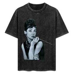 Audrey Hepburn T-Shirt Breathable Basic Cotton T-Shirt
