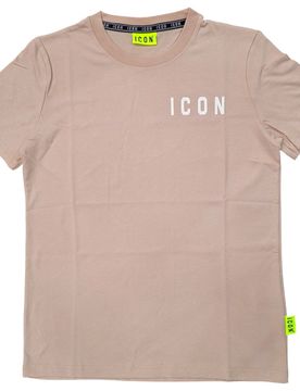 T-shirt beige logo lato cuore ICUS2S5T022