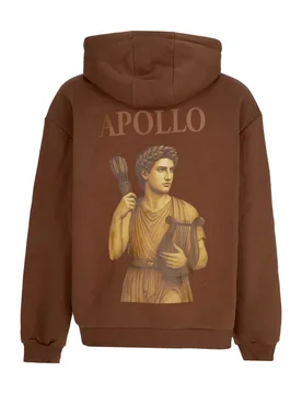 Felpa Cappuccio Zip Uomo Gods Apollo Full Zip Hoodie Chocolate Brown - TEMPLE OF GODS - FashionsVida