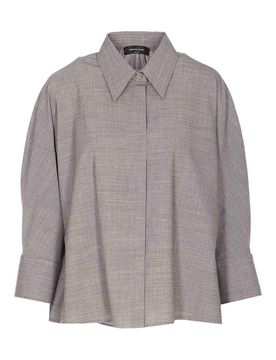 Camicia Grigia Con Chiusura Bottoni Frontali