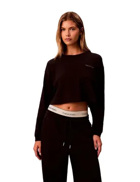 T-shirt De Pyjama à Manches Longues Lv00qs7516 Black S - Calvin Klein - FashionsVida