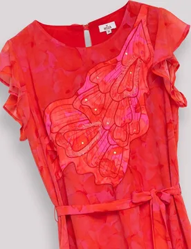 Vestido largo fluido con volantes asimétricos - Niza - FashionsVida