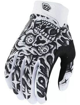 Guanti Bici Troy Lee Design AIR GLOVE SKULL DEMON Bianco Ner taglia 2X