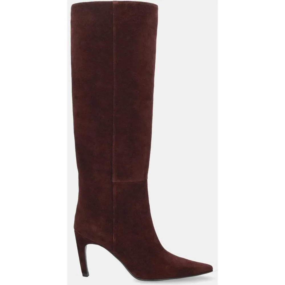 Bota de mujer en serraje con tacón forrado - Lola Cruz - FashionsVida