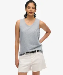 Superdry Women's Tanktop mit Weitem Rundhalsausschnitt Grau - Größe: 38
