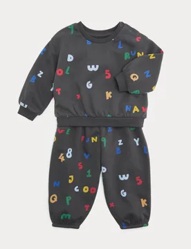 Piece Cotton Rich Printed Outfit (0-5 Yrs) Multi male - M&S - FashionsVida