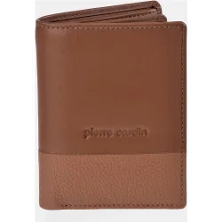 Cartera vertical en piel combinada de para hombre