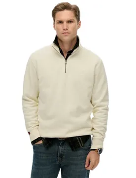 Maglione Con Mezza Zip Essential Logo Dusty White 2XL