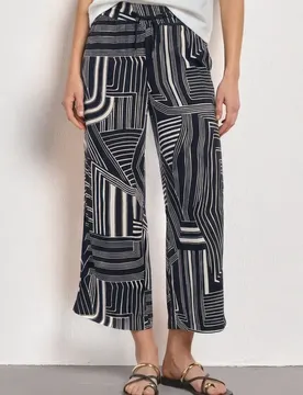 High Waist Culotte mit Muster female Blau