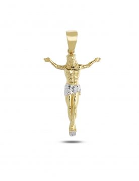 Ciondolo Croce Oro Bianco Giallo GL101742