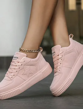 Zapatillas casuales de mujer con diseño de patchwork en color púrpura, para uso diario y traslados, con diseño sencillo y popular de cordones, zapa - Shein - FashionsVida