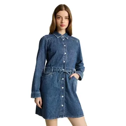 Vestito A Maniche Lunghe 109765 Clean Mid Stone Blue Denim S