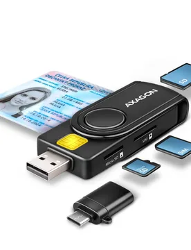 Lecteur De Cartes Usb-c Cre-smp2a Black One Size unisex - Axagon - FashionsVida