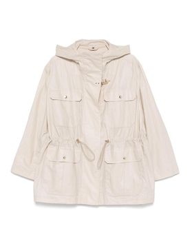 Cappotto parka miscela di lino e cotone