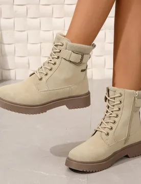 Botas nuevas de invierno 2024, botas acolchadas cálidas para mujer, zapatos casuales de moda para mujer, botas de tobillo de cuero, botas de tobillo - Shein - FashionsVida