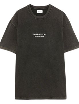 T-shirt jersey grunge pigment stone - black