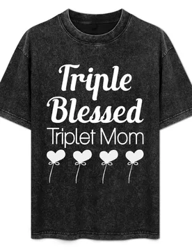 Triplet Mom Mothers Day Blessed Mom Of Three T-Shirt Big and Tall Casual T-Shirt - Aliexpress - FashionsVida