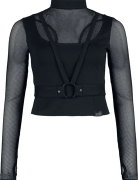 Gothic Langarmshirt - Chaos Coalition Top - S bis 4XL - für Damen - Größe M - schwarz - Frauen - female - KIHILIST by KILLSTAR - FashionsVida