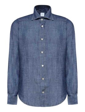 Eleventy Camicia In Lyocell E Lino