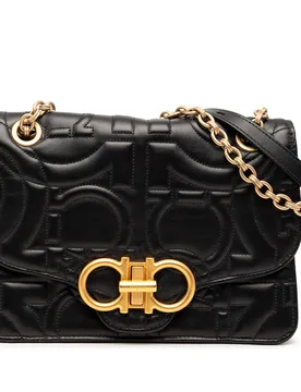 Quilted Leather Gancini Flap Shoulder Bag - Ferragamo - FashionsVida