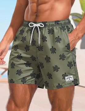 Bañadores de hombre con cordón y estampado casual para vacaciones en la playa