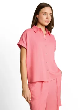 Blouse shortsleeves with linen female