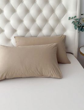 Pieza Funda de almohada 100% algodón, algodón lavado tejido, textura natural, tacto suave, estilo sobre, adecuado para dormitorio