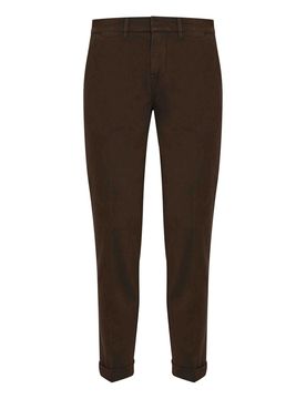 Pantaloni slim fit in gabardine di cotone