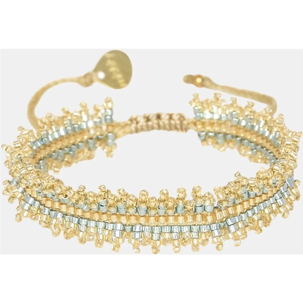 Pulsera Fringe Miyuki menta dorada - Mishky - FashionsVida