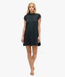 Superdry Damen Schwarz Kurzärmeliges Minikleid in A-linie, Größe: 36 - Größe: 36