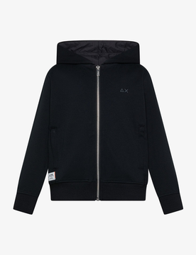 SUN68 felpa con zip bambino nero