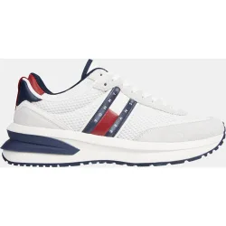 Zapatillas de hombre tipo running bajas en piel con suela gruesa