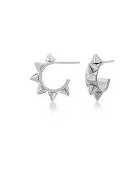 Orecchini PEAK CREOLES MINI Steel argento - Edblad - FashionsVida