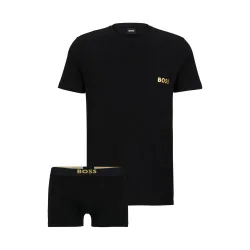 Mens Black T-Shirt & Trunk Gift Set - Male - Black - Small