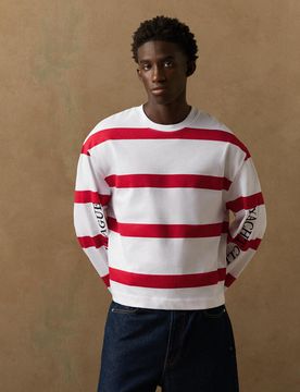 T-Shirt Manches Longues À Imprimé Xs Rouge